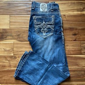 Mens Rock Revival Boot Jeans Size 34